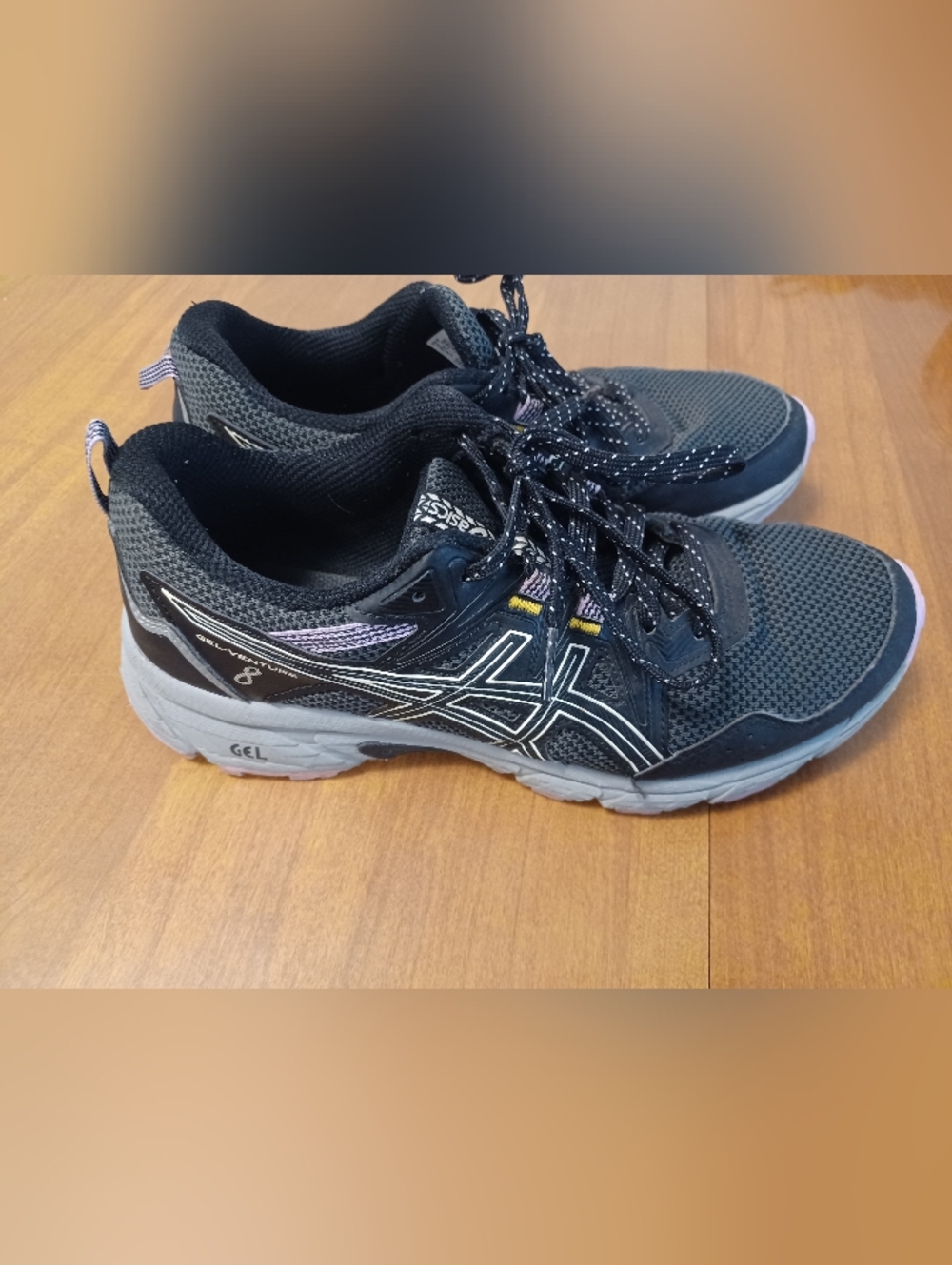 Asics Gel Venture 8 Sneakers Black Purple Womens 8 Athletic Running 1012A708